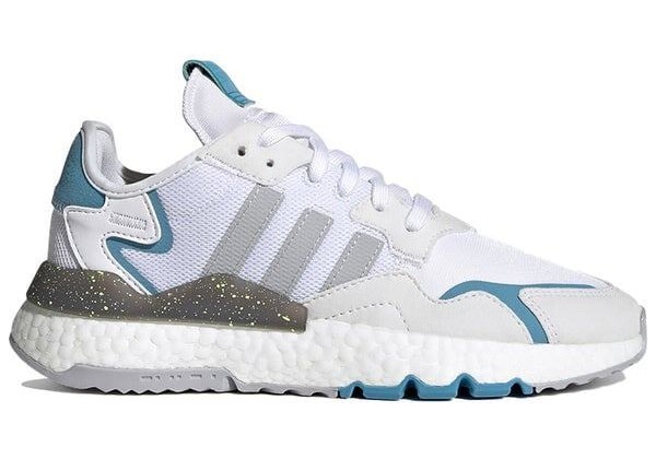 Кроссовки Adidas Nite Jogger белые с синим